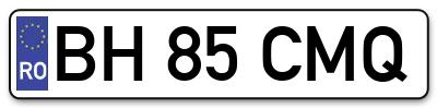Placuta inmatriculare numar auto  BH-85-CMQ, BH 85 CMQ, BH85CMQ