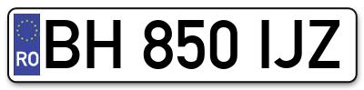 Placuta inmatriculare numar auto  BH-850-IJZ, BH 850 IJZ, BH850IJZ