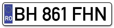 Placuta inmatriculare numar auto  BH-861-FHN, BH 861 FHN, BH861FHN