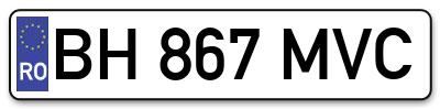 Placuta inmatriculare numar auto  BH-867-MVC, BH 867 MVC, BH867MVC