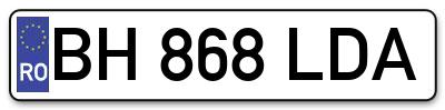 Placuta inmatriculare numar auto  BH-868-LDA, BH 868 LDA, BH868LDA
