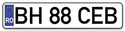 Placuta inmatriculare numar auto  BH-88-CEB, BH 88 CEB, BH88CEB