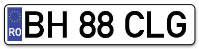 Placuta inmatriculare numar auto  BH-88-CLG, BH 88 CLG, BH88CLG
