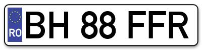 Placuta inmatriculare numar auto  BH-88-FFR, BH 88 FFR, BH88FFR