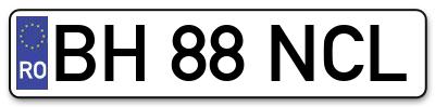 Placuta inmatriculare numar auto  BH-88-NCL, BH 88 NCL, BH88NCL