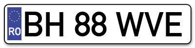 Placuta inmatriculare numar auto  BH-88-WVE, BH 88 WVE, BH88WVE