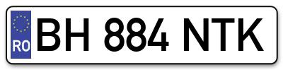 Placuta inmatriculare numar auto  BH-884-NTK, BH 884 NTK, BH884NTK