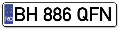 Placuta inmatriculare numar auto  BH-886-QFN, BH 886 QFN, BH886QFN