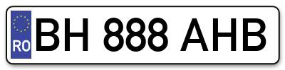 Placuta inmatriculare numar auto  BH-888-AHB, BH 888 AHB, BH888AHB