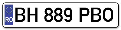 Placuta inmatriculare numar auto  BH-889-PBO, BH 889 PBO, BH889PBO
