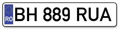 Placuta inmatriculare numar auto  BH-889-RUA, BH 889 RUA, BH889RUA