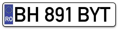 Placuta inmatriculare numar auto  BH-891-BYT, BH 891 BYT, BH891BYT