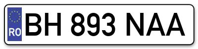 Placuta inmatriculare numar auto  BH-893-NAA, BH 893 NAA, BH893NAA