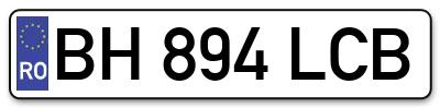 Placuta inmatriculare numar auto  BH-894-LCB, BH 894 LCB, BH894LCB