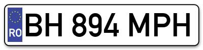 Placuta inmatriculare numar auto  BH-894-MPH, BH 894 MPH, BH894MPH