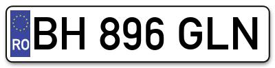 Placuta inmatriculare numar auto  BH-896-GLN, BH 896 GLN, BH896GLN