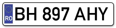Placuta inmatriculare numar auto  BH-897-AHY, BH 897 AHY, BH897AHY
