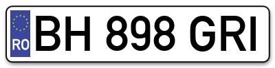 Placuta inmatriculare numar auto  BH-898-GRI, BH 898 GRI, BH898GRI