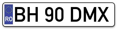 Placuta inmatriculare numar auto  BH-90-DMX, BH 90 DMX, BH90DMX
