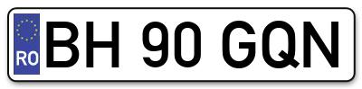 Placuta inmatriculare numar auto  BH-90-GQN, BH 90 GQN, BH90GQN
