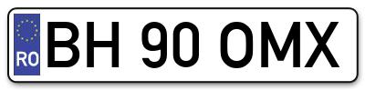 Placuta inmatriculare numar auto  BH-90-OMX, BH 90 OMX, BH90OMX