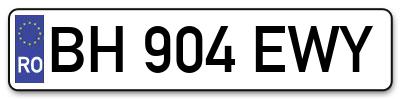 Placuta inmatriculare numar auto  BH-904-EWY, BH 904 EWY, BH904EWY