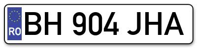 Placuta inmatriculare numar auto  BH-904-JHA, BH 904 JHA, BH904JHA