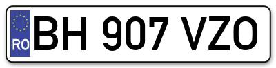 Placuta inmatriculare numar auto  BH-907-VZO, BH 907 VZO, BH907VZO