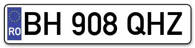 Placuta inmatriculare numar auto  BH-908-QHZ, BH 908 QHZ, BH908QHZ