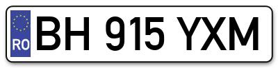 Placuta inmatriculare numar auto  BH-915-YXM, BH 915 YXM, BH915YXM