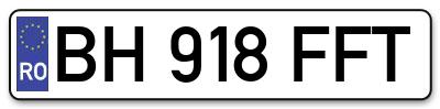 Placuta inmatriculare numar auto  BH-918-FFT, BH 918 FFT, BH918FFT