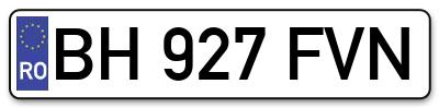 Placuta inmatriculare numar auto  BH-927-FVN, BH 927 FVN, BH927FVN