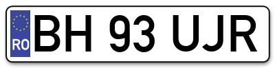 Placuta inmatriculare numar auto  BH-93-UJR, BH 93 UJR, BH93UJR