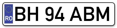 Placuta inmatriculare numar auto  BH-94-ABM, BH 94 ABM, BH94ABM