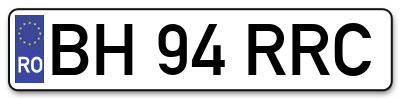 Placuta inmatriculare numar auto  BH-94-RRC, BH 94 RRC, BH94RRC