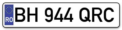 Placuta inmatriculare numar auto  BH-944-QRC, BH 944 QRC, BH944QRC