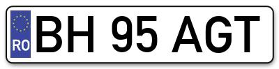 Placuta inmatriculare numar auto  BH-95-AGT, BH 95 AGT, BH95AGT