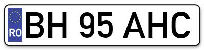 Placuta inmatriculare numar auto  BH-95-AHC, BH 95 AHC, BH95AHC