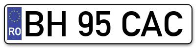 Placuta inmatriculare numar auto  BH-95-CAC, BH 95 CAC, BH95CAC