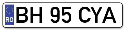 Placuta inmatriculare numar auto  BH-95-CYA, BH 95 CYA, BH95CYA
