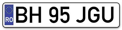 Placuta inmatriculare numar auto  BH-95-JGU, BH 95 JGU, BH95JGU