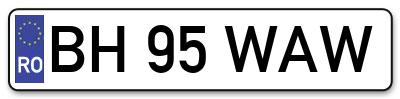 Placuta inmatriculare numar auto  BH-95-WAW, BH 95 WAW, BH95WAW