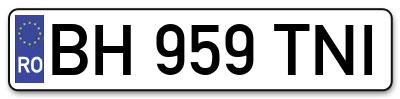 Placuta inmatriculare numar auto  BH-959-TNI, BH 959 TNI, BH959TNI