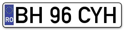 Placuta inmatriculare numar auto  BH-96-CYH, BH 96 CYH, BH96CYH