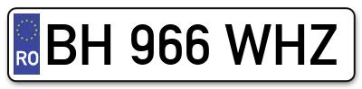 Placuta inmatriculare numar auto  BH-966-WHZ, BH 966 WHZ, BH966WHZ