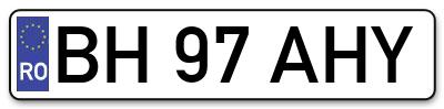Placuta inmatriculare numar auto  BH-97-AHY, BH 97 AHY, BH97AHY