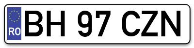 Placuta inmatriculare numar auto  BH-97-CZN, BH 97 CZN, BH97CZN