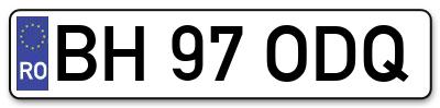 Placuta inmatriculare numar auto  BH-97-ODQ, BH 97 ODQ, BH97ODQ