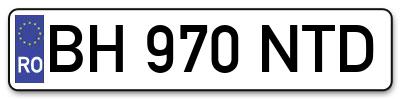 Placuta inmatriculare numar auto  BH-970-NTD, BH 970 NTD, BH970NTD