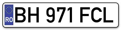 Placuta inmatriculare numar auto  BH-971-FCL, BH 971 FCL, BH971FCL